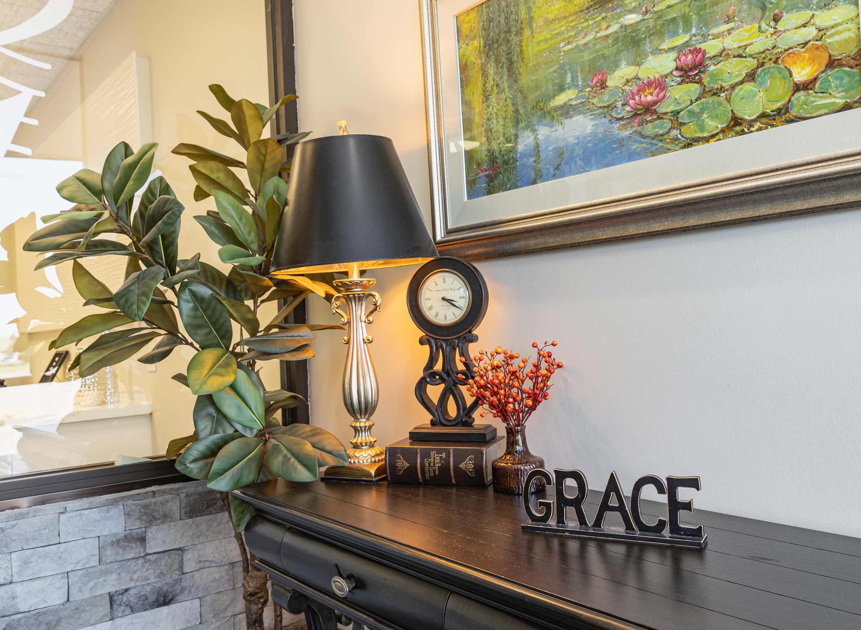 Grace Dental office entrance with GRACE sign