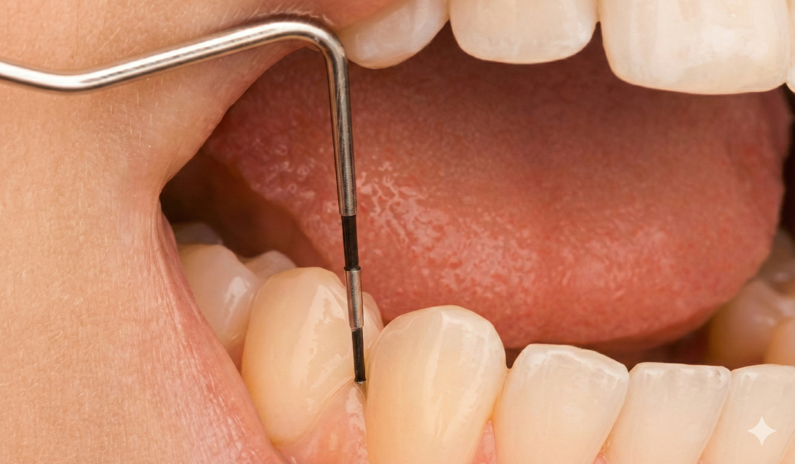Close-up of dental periodontal treatment